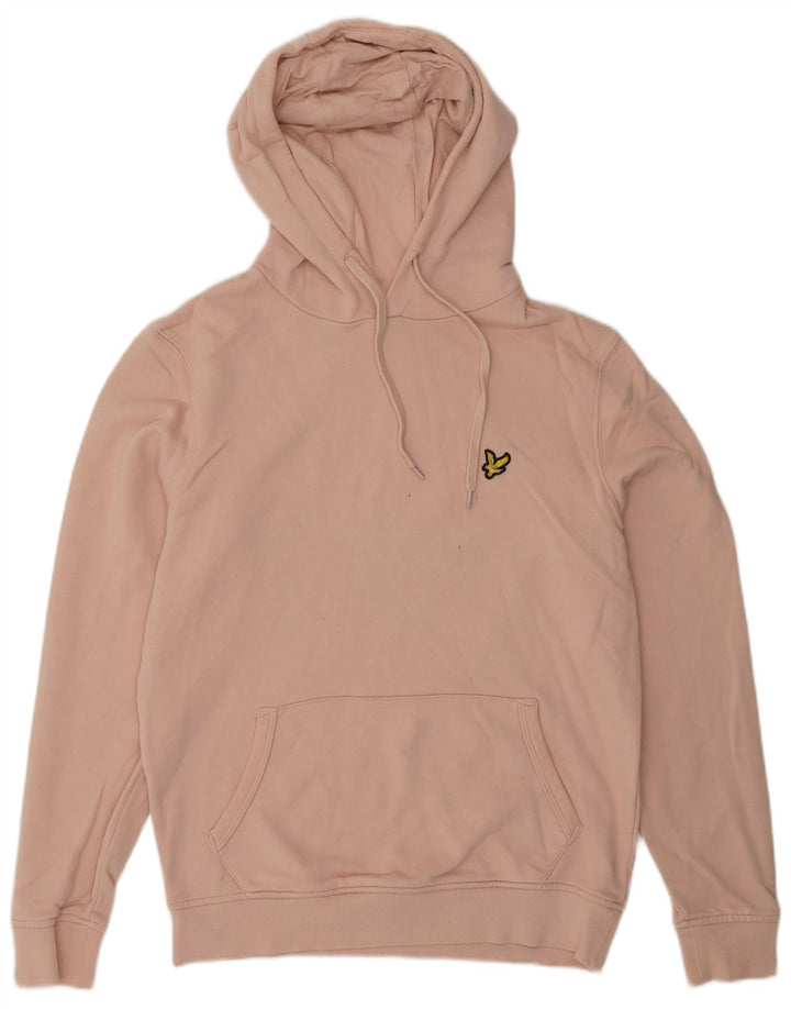 Lyle & Scott Mens Hoodie Jumper Medium Pink Cotton
