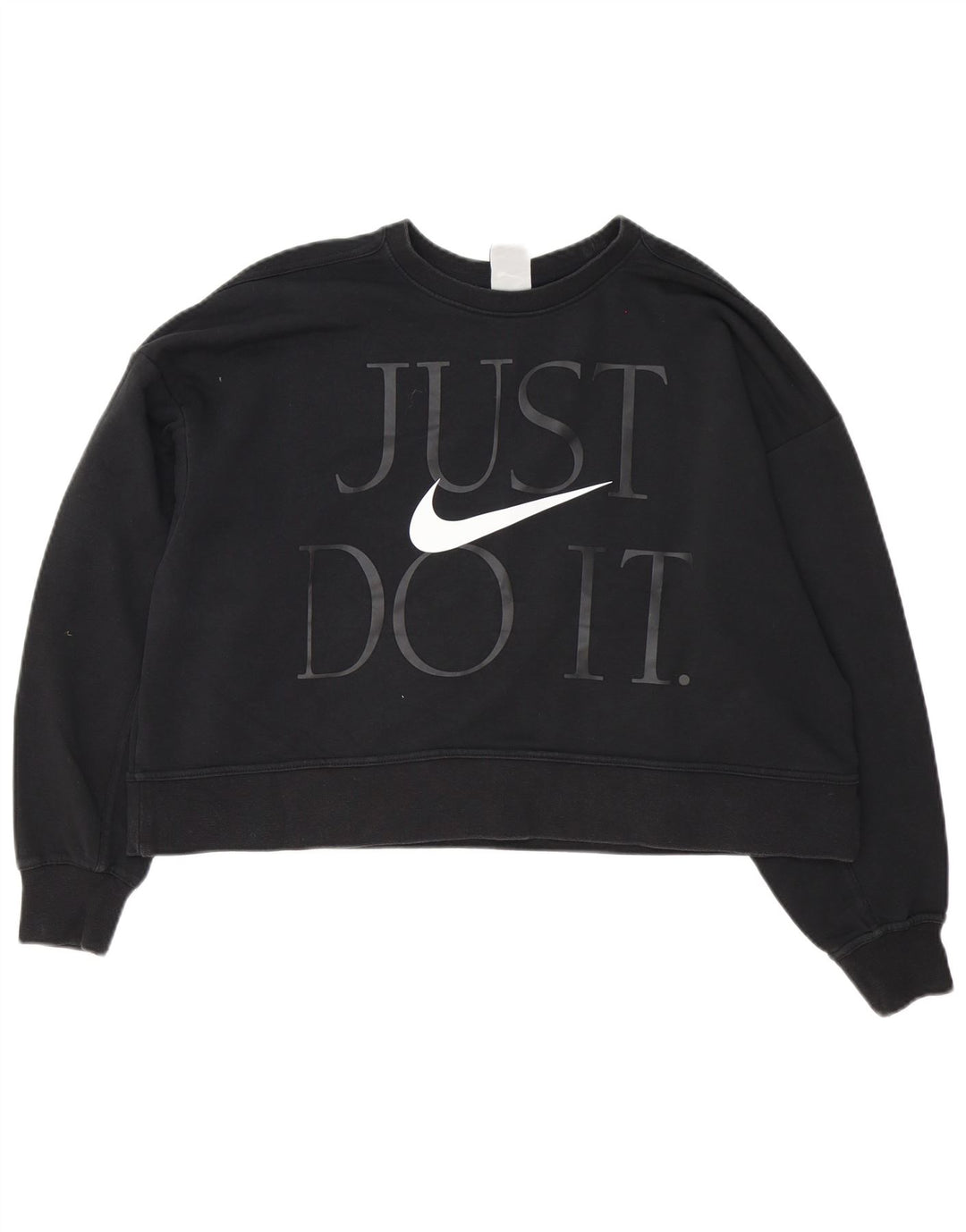 Nike Womens Dri Fit Graphic Oversized Sweatshirt Jumper UK 16 Large Black