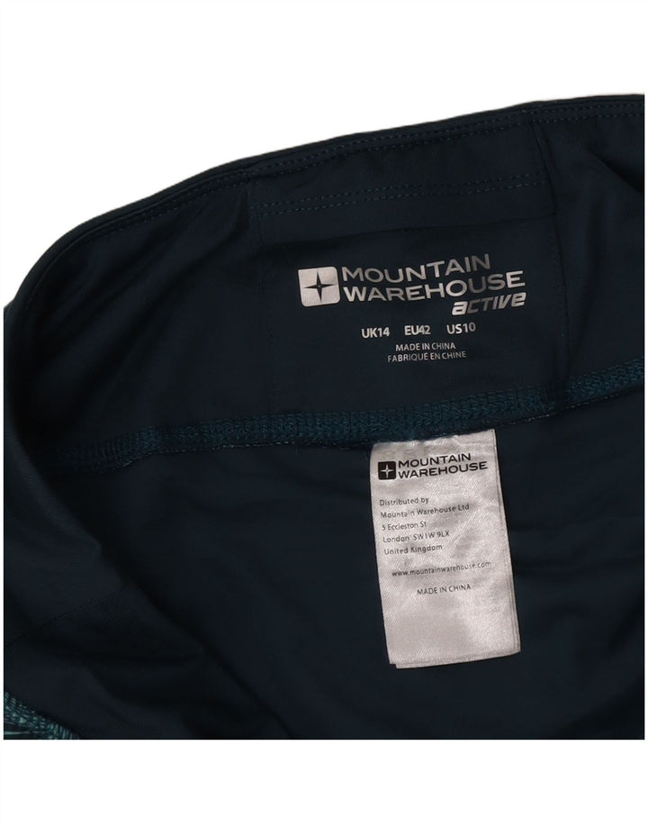 Mountain Warehouse Womens Abstract Pattern Sport Shorts UK 14 Large Green