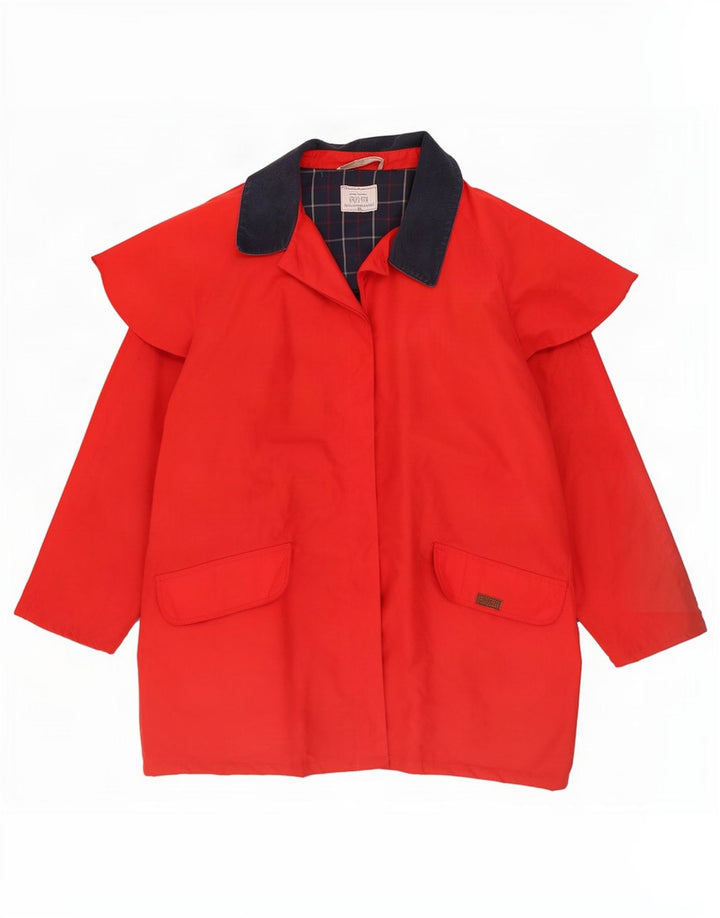 Puffa Womens Oversized Capelet Coat UK 18 XL Red Colourblock Polyester