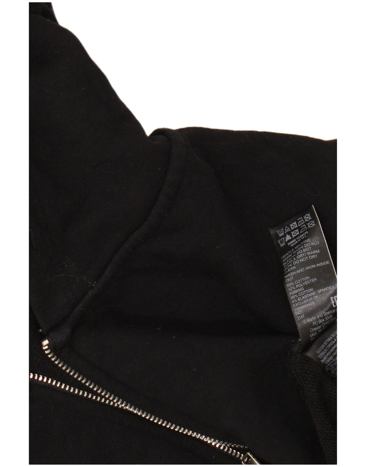 Marks & Spencer Womens Zip Hoodie Sweater UK 12 Medium Black Cotton