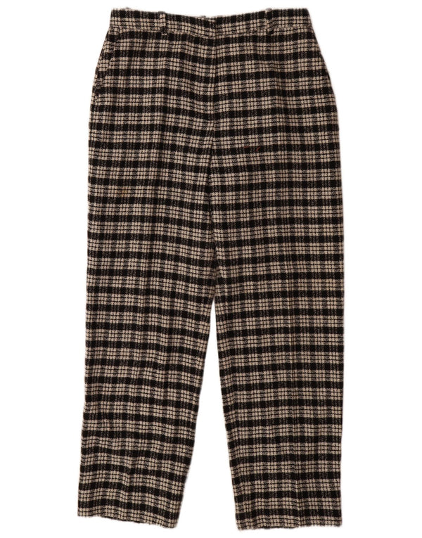 Zara Womens High Waist Tapered Chino Trousers Medium W28 L29 Black Check