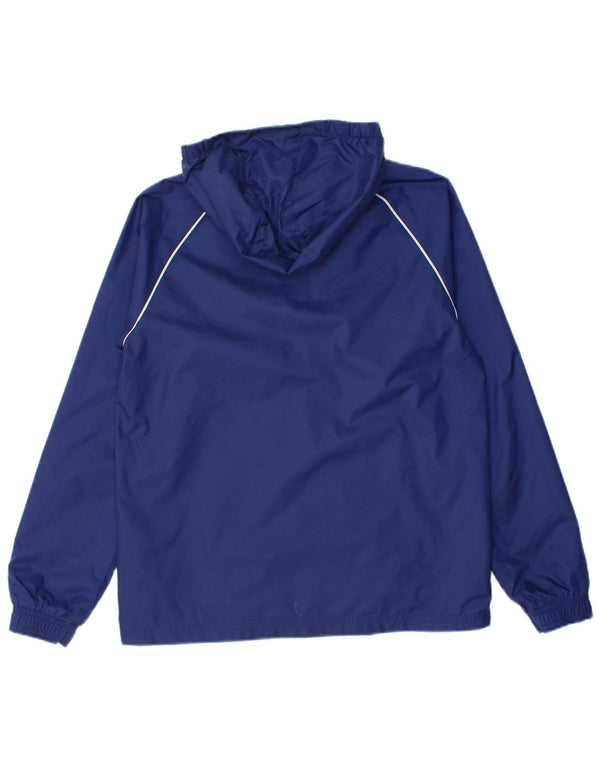 Adidas Boys Hooded Rain Jacket 11-12 Years Navy Blue Nylon