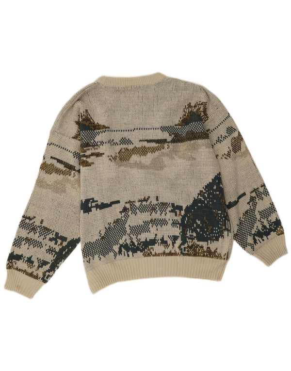 Vintage Mens Hunting Crew Neck Jumper Sweater IT 52/54 Large Green Novelty
