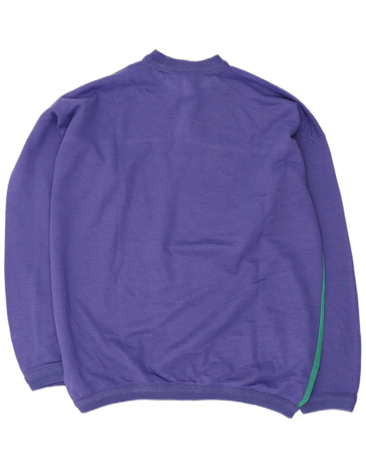 Samar Mens Graphic Sweatshirt Jumper XL Purple Colourblock Cotton