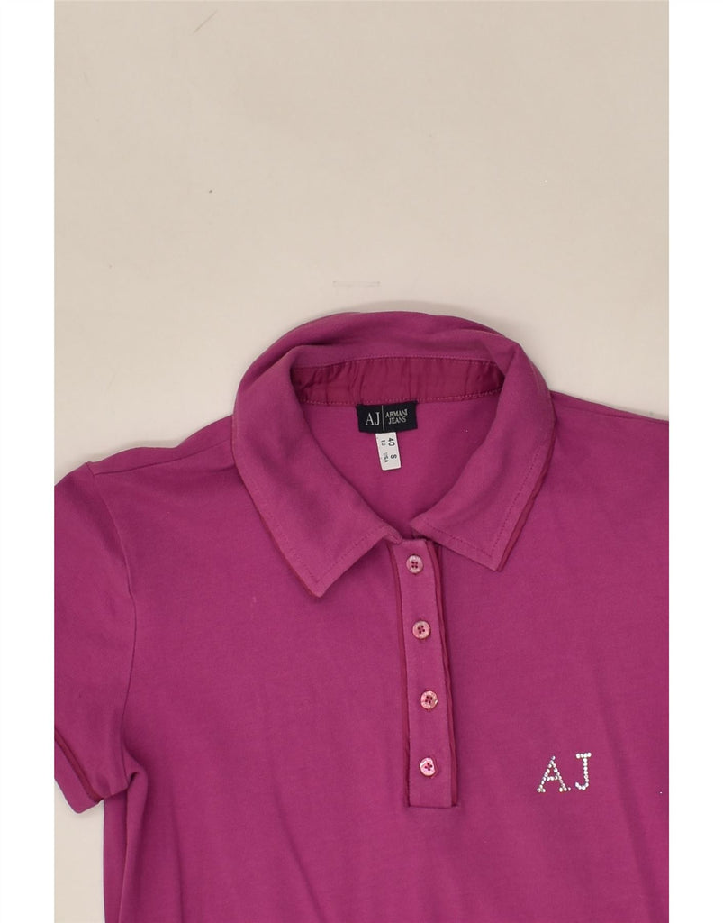 ARMANI JEANS Womens Polo Shirt EU 40 Small Pink | Vintage Armani Jeans | Thrift | Second-Hand Armani Jeans | Used Clothing | Messina Hembry 