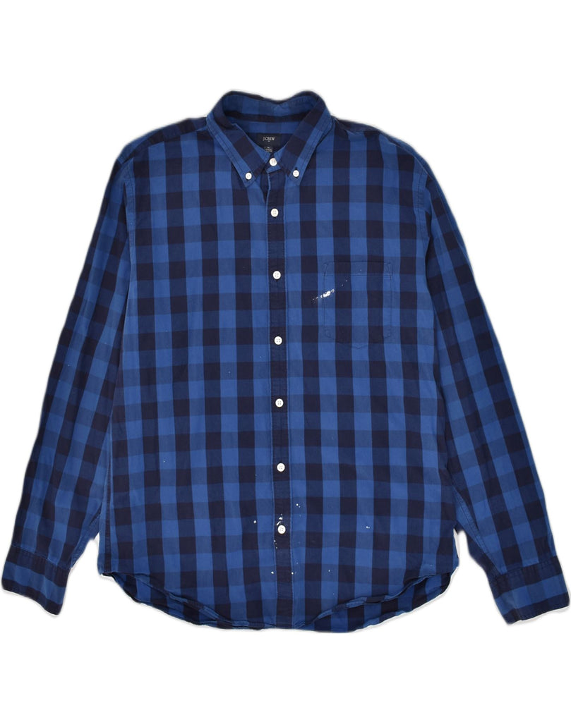 J. CREW Mens Shirt XL Blue Check Cotton | Vintage J. Crew | Thrift | Second-Hand J. Crew | Used Clothing | Messina Hembry 