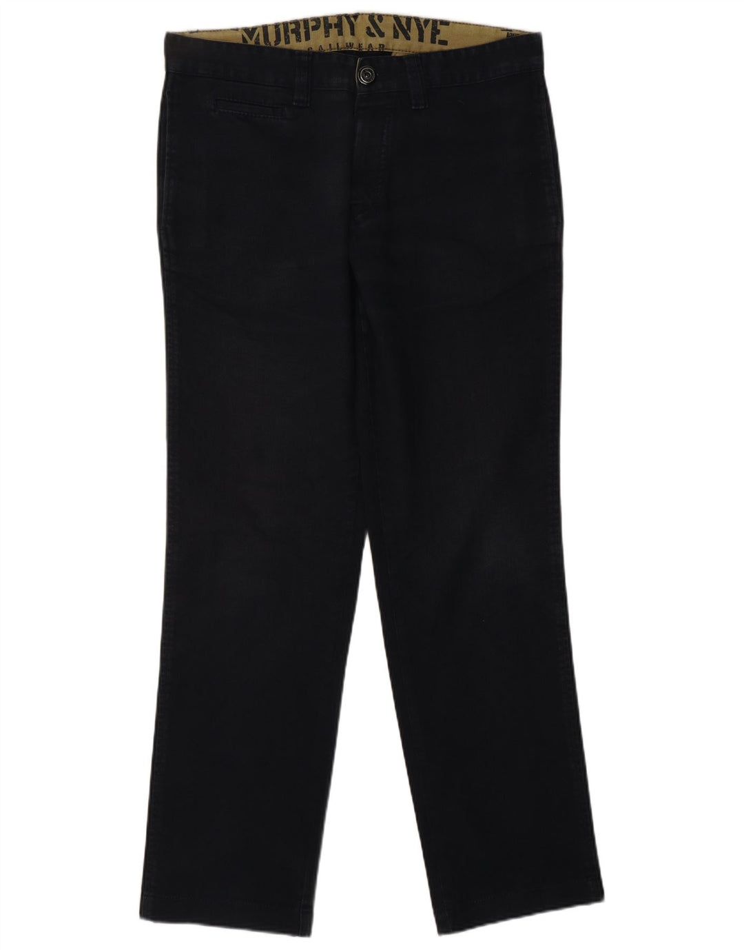 MURPHY & NYE Womens Straight Chino Trousers W32 L31 Navy Blue Cotton