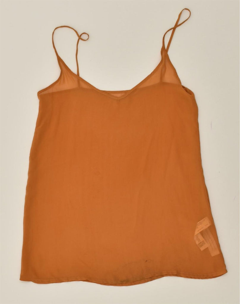 BERSHKA Womens See Through Cami Top UK 8 Small Brown Polyester | Vintage Bershka | Thrift | Second-Hand Bershka | Used Clothing | Messina Hembry 