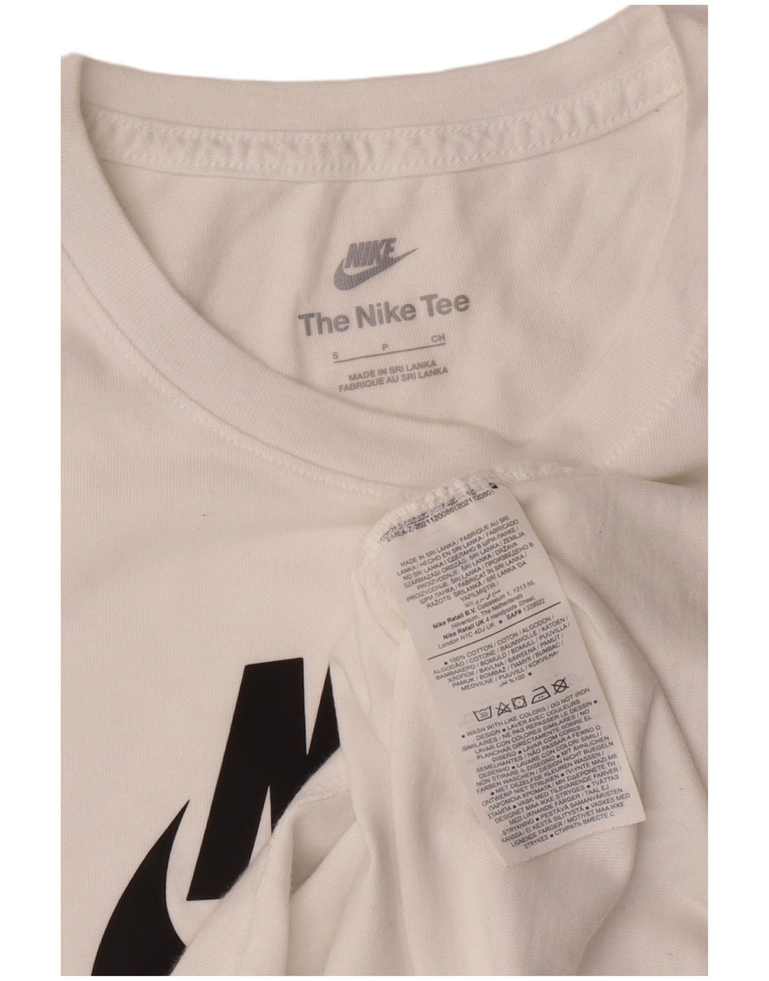 NIKE Womens Graphic T-Shirt Top UK 10 Small White Cotton