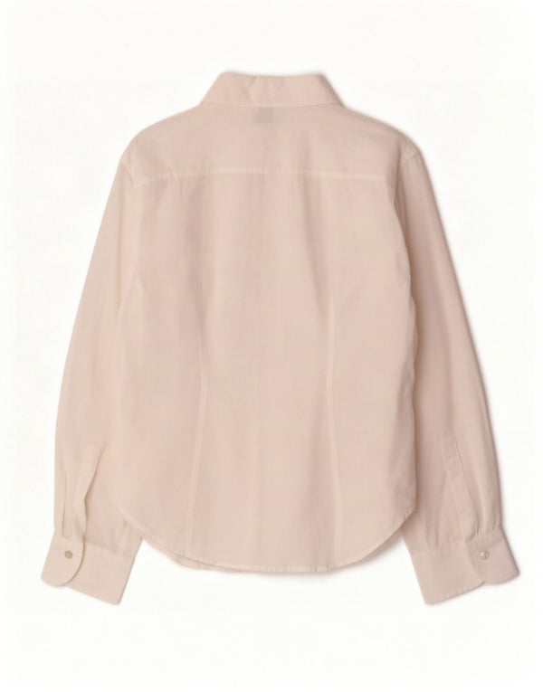Armani Collezioni Womens See Through Shirt Blouse IT 46 Large White Ramie