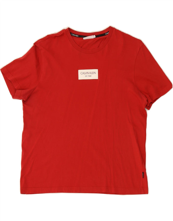 CALVIN KLEIN Mens T-Shirt Top 2XL Red Cotton Vintage Calvin Klein and Second-Hand Calvin Klein from Messina Hembry 
