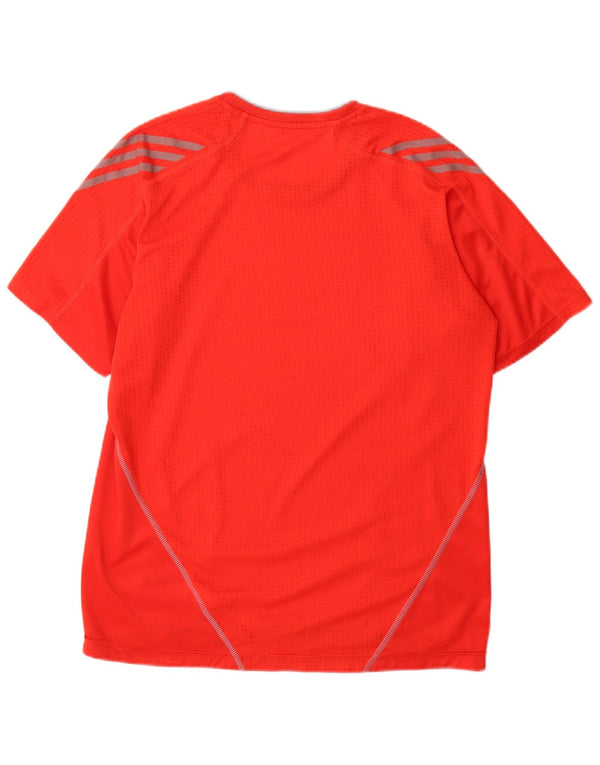 Adidas Mens T-Shirt Top Medium Red Polyester