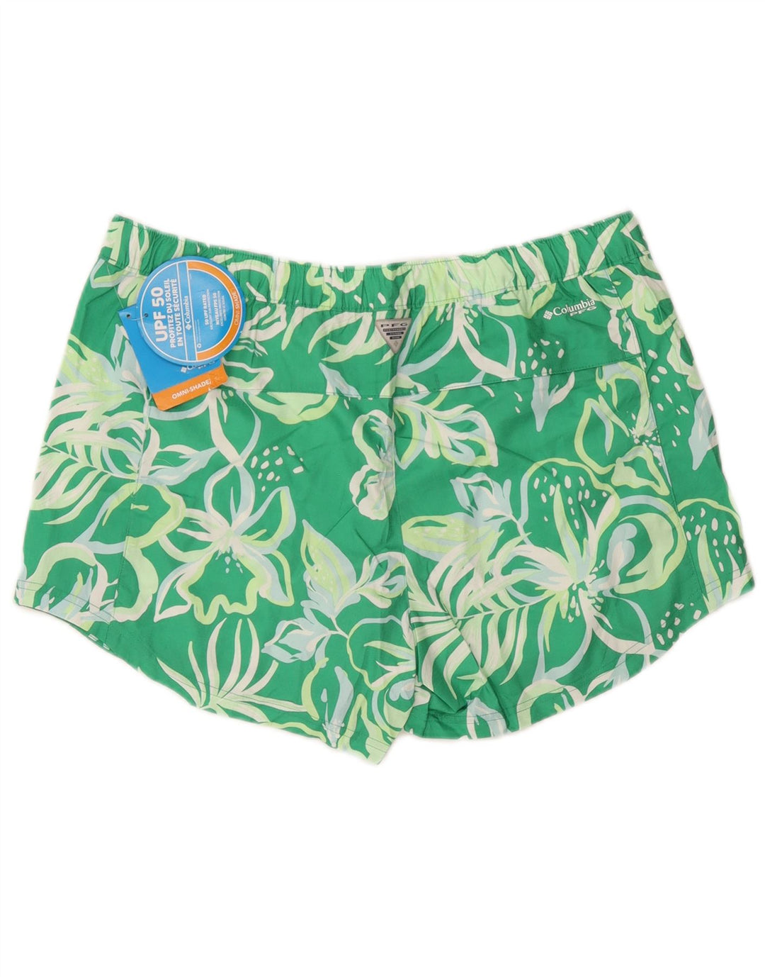 Columbia Mens Swimming Shorts Large Green Floral Polyester