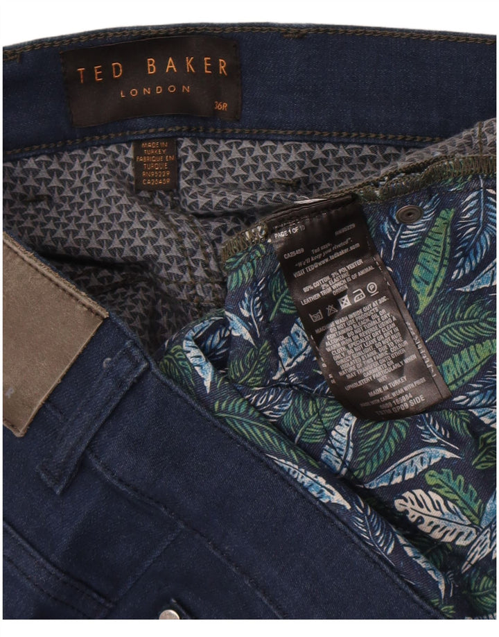Ted Baker Mens Slim Jeans W36 L32 Navy Blue Cotton