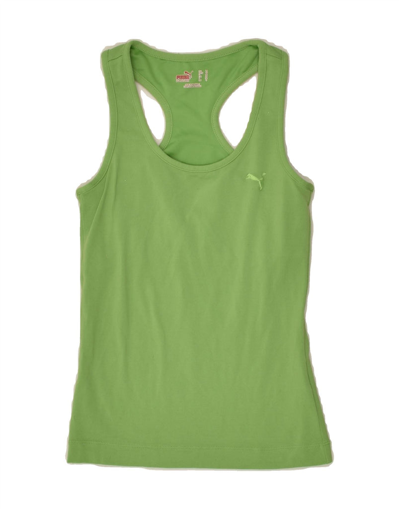 PUMA Womens Vest Top UK 6 XS Green | Vintage Puma | Thrift | Second-Hand Puma | Used Clothing | Messina Hembry 