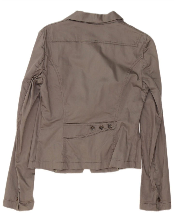 Trussardi Jeans Womens 2 Button Blazer Jacket IT 42 Medium Grey