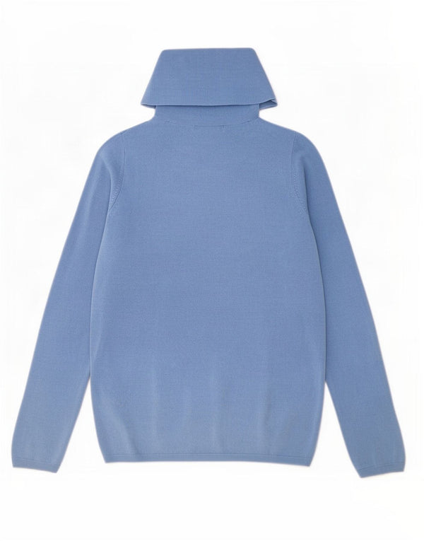 Marks & Spencer Womens Roll Neck Jumper Sweater UK 16 Large Blue Acrylic