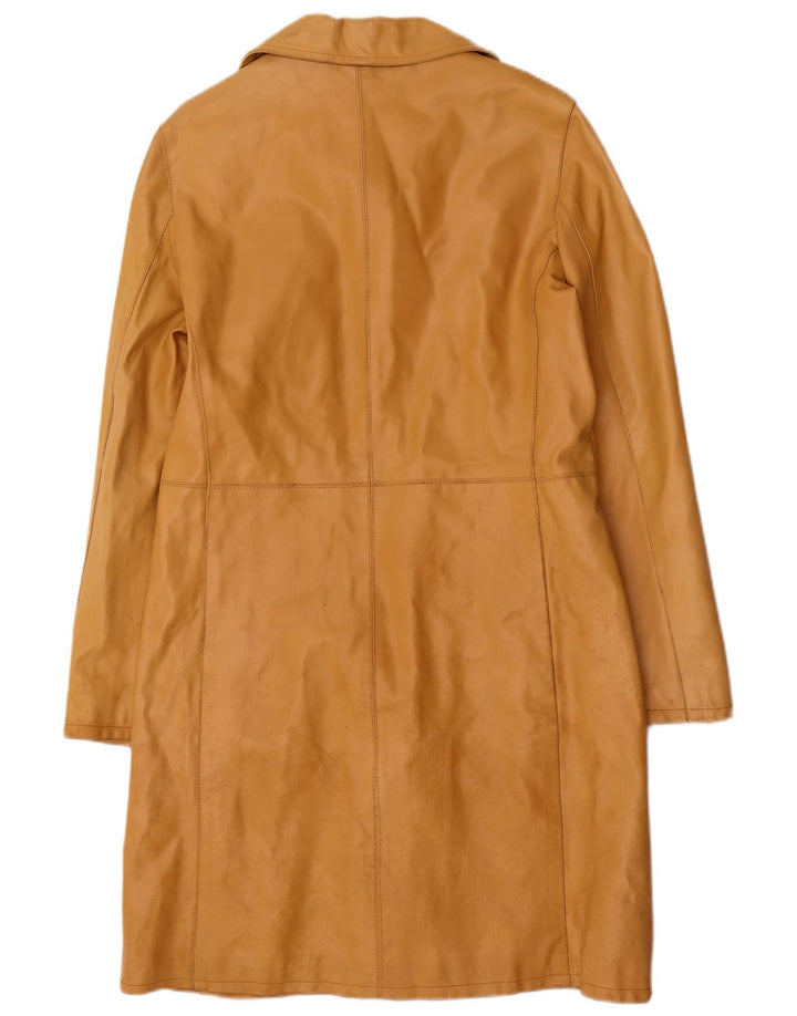 Vintage Womens Leather Coat IT 46 Large Brown Leather