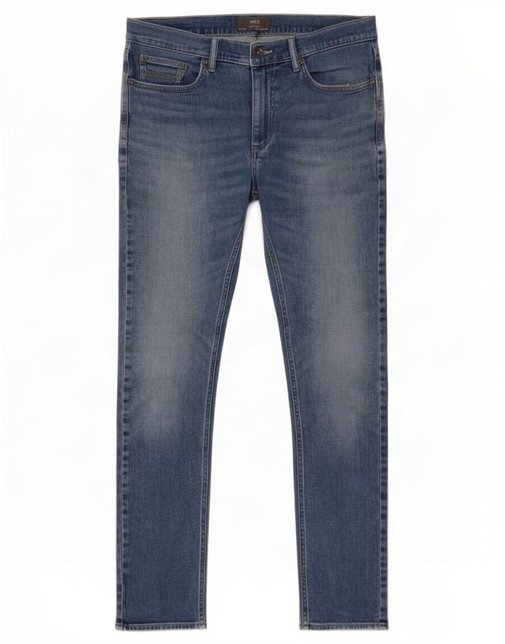 Marks & Spencer Mens Slim Jeans W34 L33 Blue Cotton
