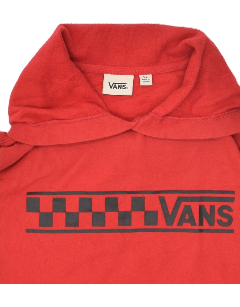 VANS Womens Graphic Hoodie Jumper UK 18 XL Red Cotton | Vintage Vans | Thrift | Second-Hand Vans | Used Clothing | Messina Hembry 