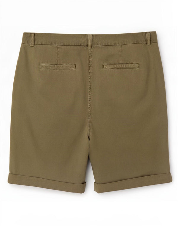 Marks & Spencer Womens Chino Shorts UK 16 Large W34 Khaki Cotton