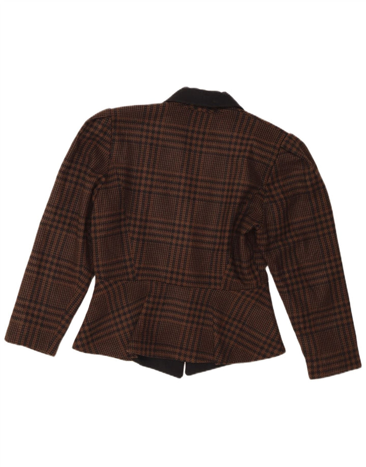 Vintage Womens 1 Button Blazer Jacket IT 46 Large Brown Houndstooth
