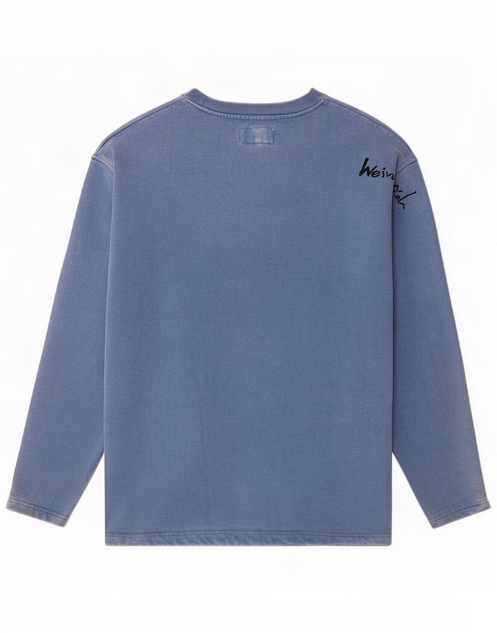 Weird Fish Mens Graphic Sweatshirt Jumper Small Blue Cotton