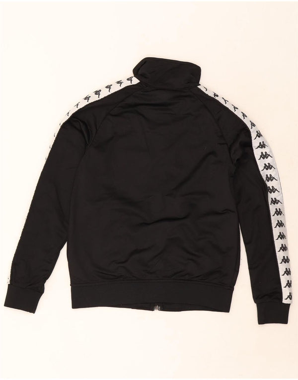 Kappa Womens Graphic Tracksuit Top Jacket UK 6 XS Black Colourblock