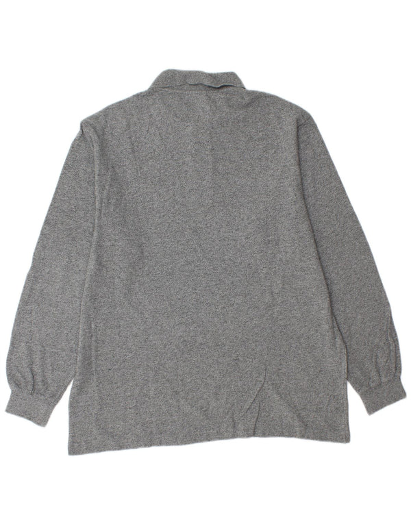 Lacoste Mens Long Sleeve Polo Shirt Size 5 Large Grey Cotton