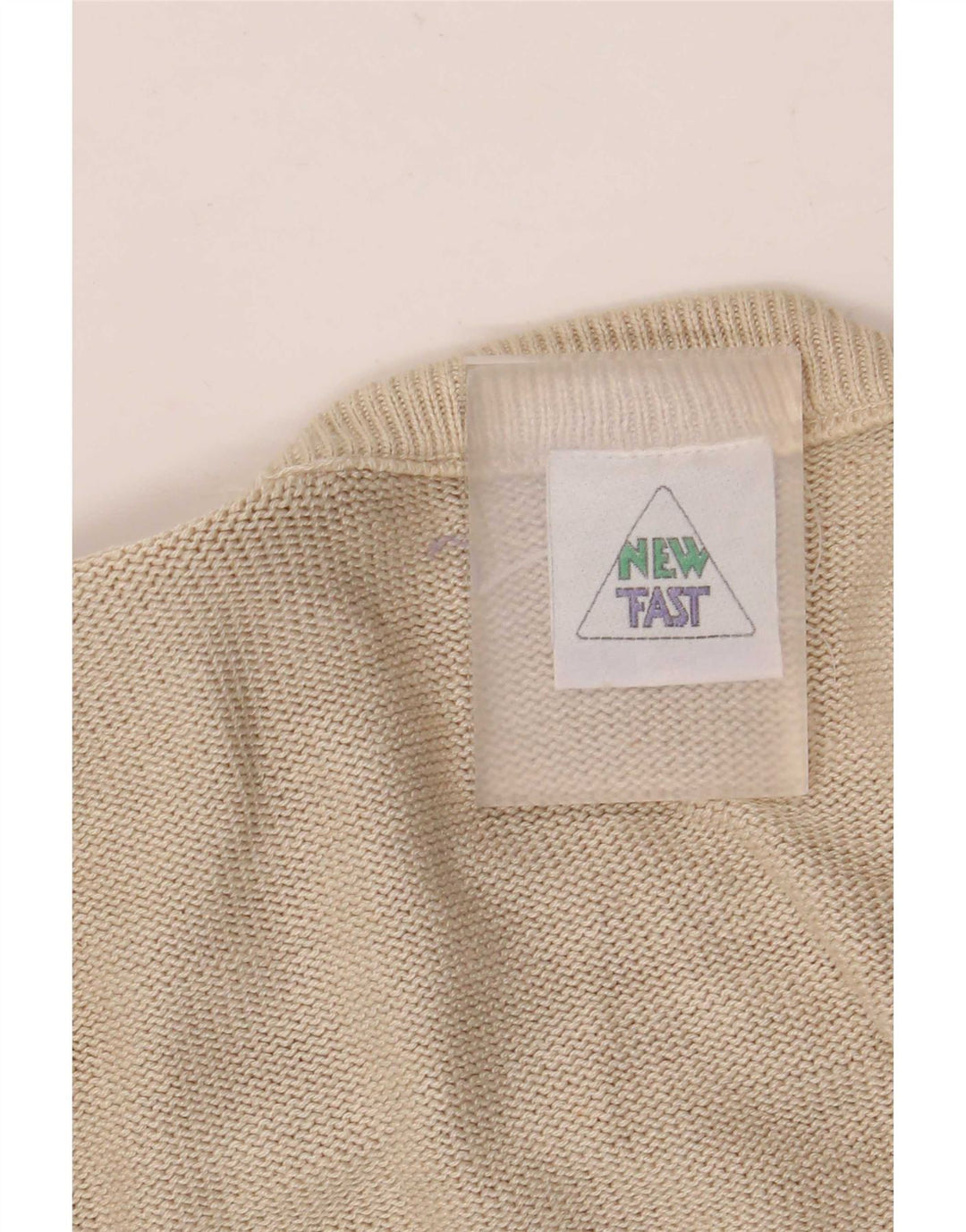 New Fast Mens Crew Neck Jumper Sweater XL Beige Geometric