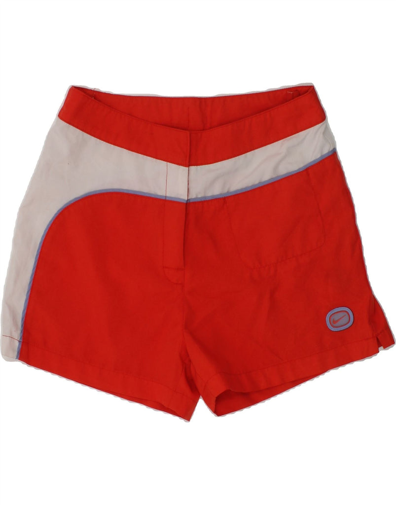 NIKE Boys Sport Shorts 7-8 Years Red Colourblock Polyester | Vintage Nike | Thrift | Second-Hand Nike | Used Clothing | Messina Hembry 