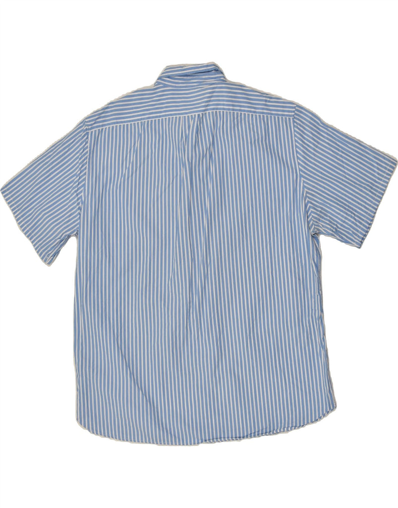 J. CREW Mens Classic Short Sleeve Shirt XL Blue Pinstripe Cotton | Vintage J. Crew | Thrift | Second-Hand J. Crew | Used Clothing | Messina Hembry 