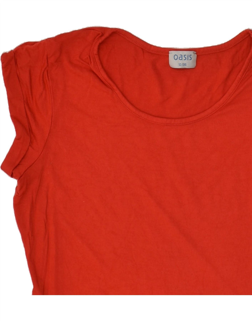 OASIS Womens T-Shirt Top UK 10 Small Red Viscose | Vintage Oasis | Thrift | Second-Hand Oasis | Used Clothing | Messina Hembry 