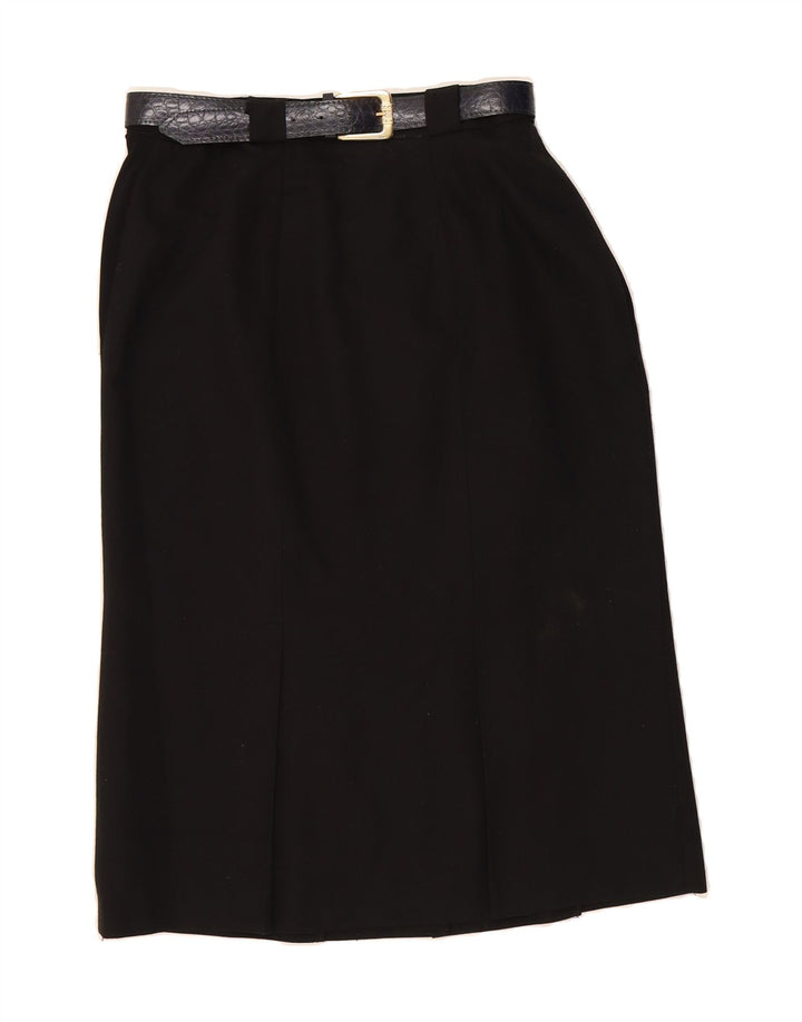 VINTAGE Womens Pencil Skirt UK 14 Large W32  Black Polyester Vintage Vintage and Second-Hand Vintage from Messina Hembry 