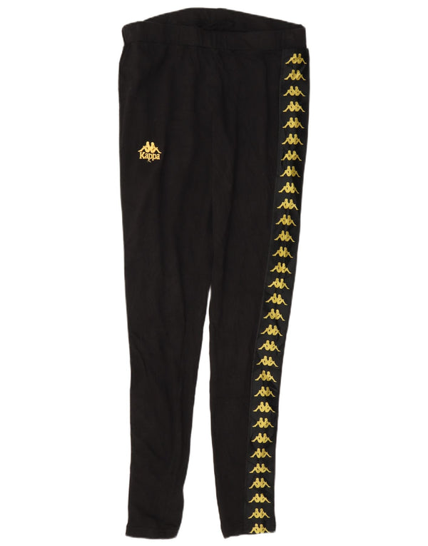 Kappa Womens Graphic Leggings UK 14 Large Black Cotton