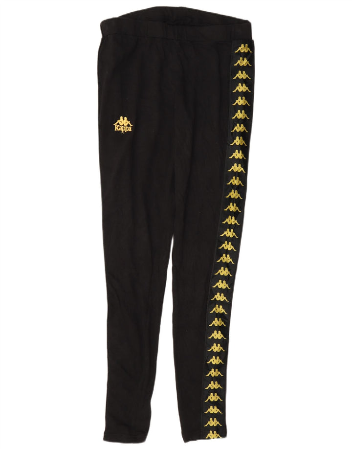 Kappa Womens Graphic Leggings UK 14 Large Black Cotton