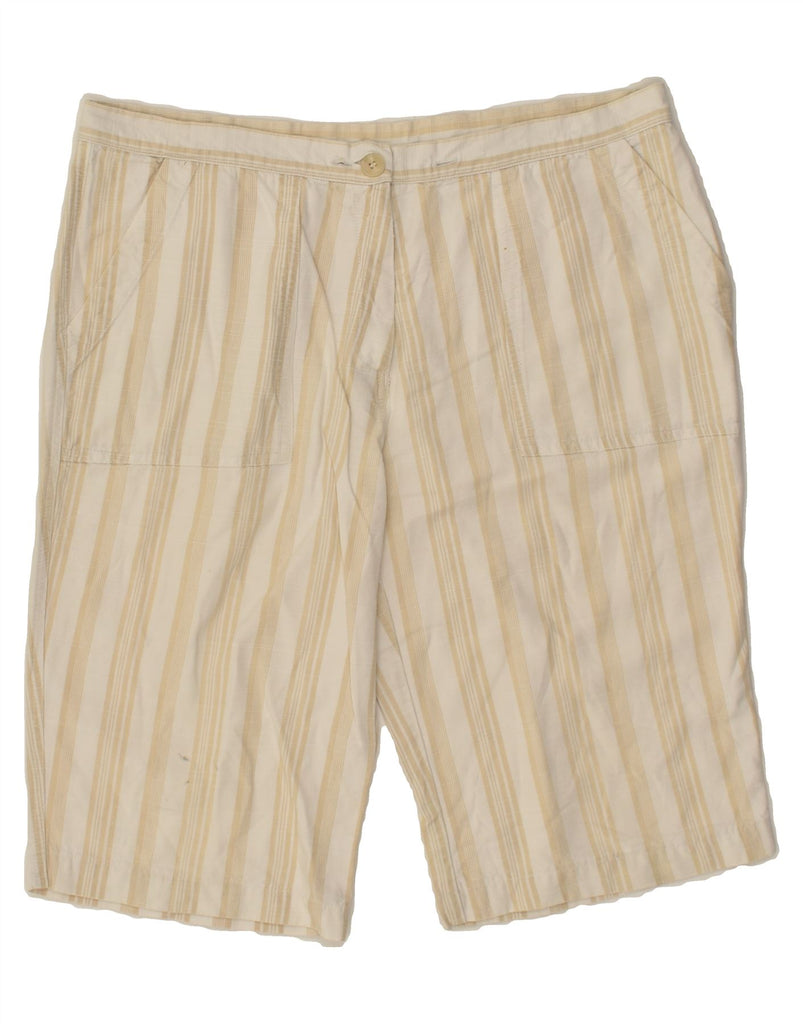 BEST COMPANY Womens Chino Shorts IT 48 XL W34 Beige Striped | Vintage Best Company | Thrift | Second-Hand Best Company | Used Clothing | Messina Hembry 