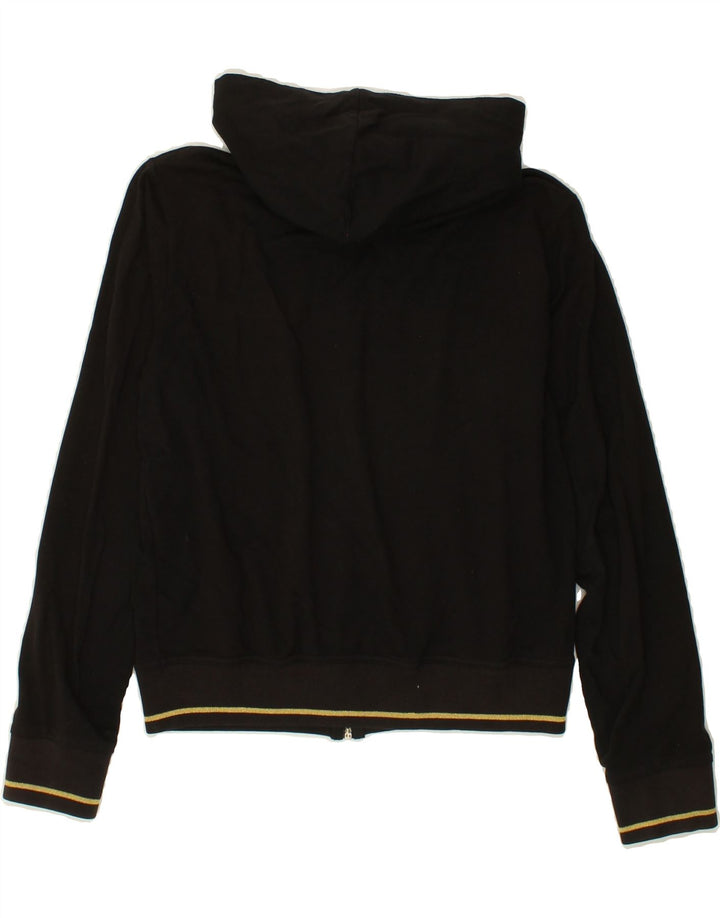 FREDDY Womens Graphic Zip Hoodie Sweater UK 12 Medium Black Vintage Freddy and Second-Hand Freddy from Messina Hembry 