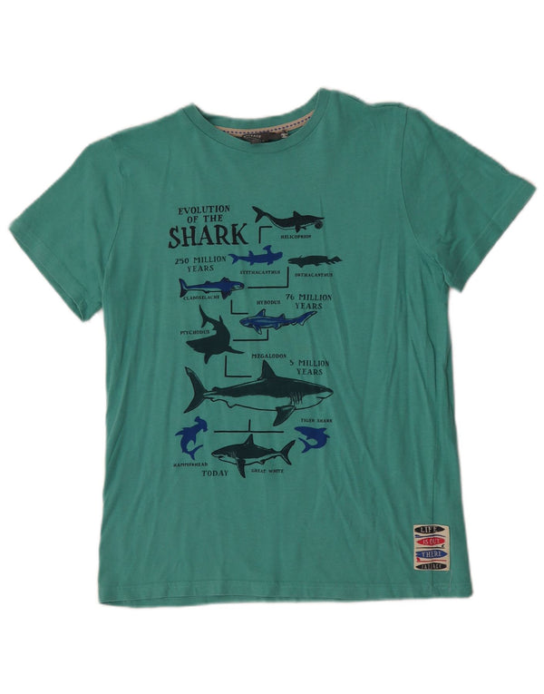 Fat Face Boys Graphic T-Shirt Top 12-13 Years Green Cotton