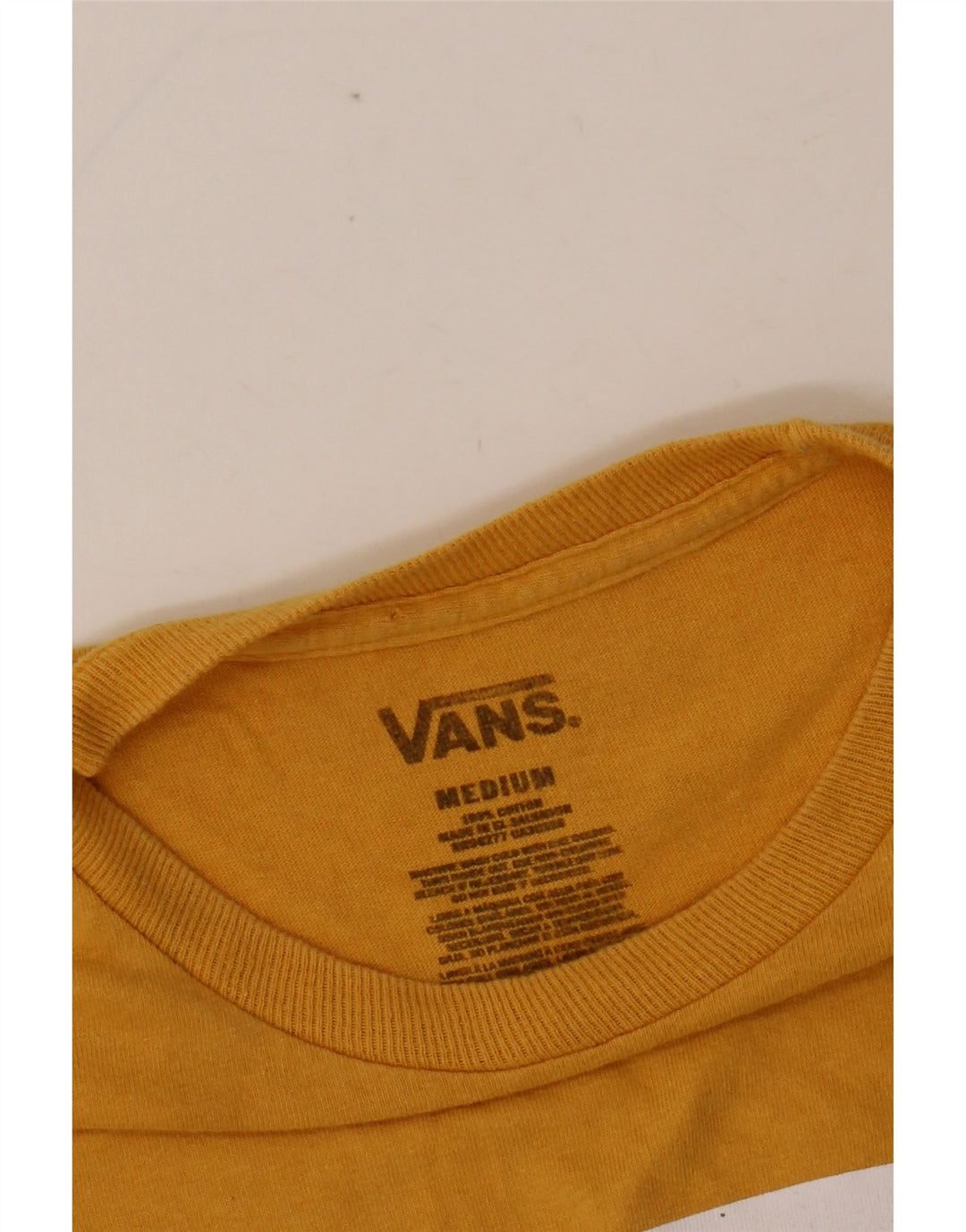 VANS Womens Graphic T-Shirt Top UK 14 Medium Yellow Cotton