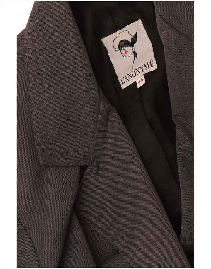 Vintage Womens Crop Double Breasted Blazer Jacket IT 44 Medium Grey