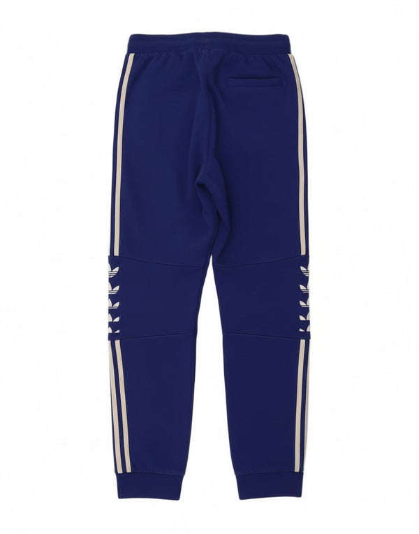 Adidas Womens Graphic Tracksuit Trousers Joggers UK 10 Small  Blue Cotton