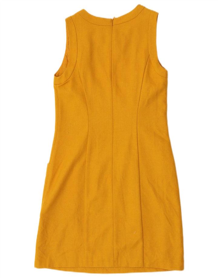 Oasis Womens Sleeveless Sheath Dress UK 8 Small Yellow Wool