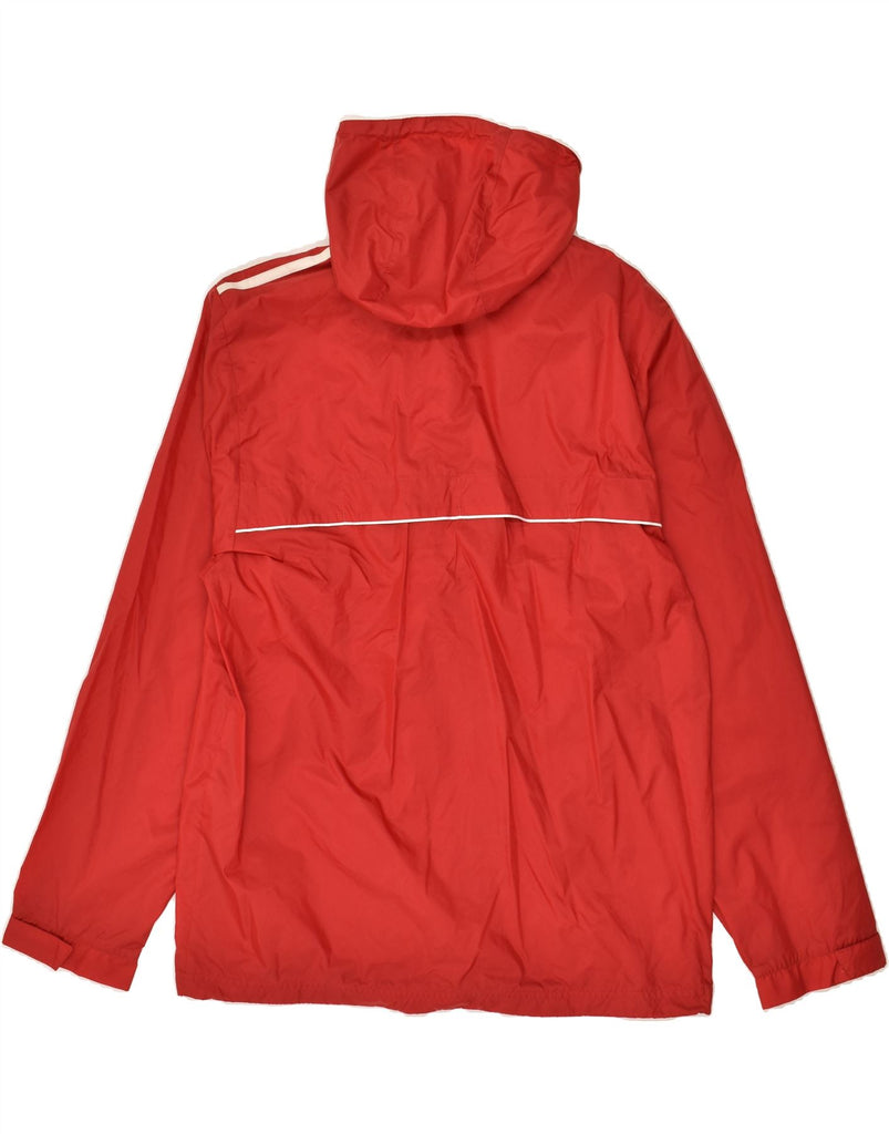 ADIDAS Mens Hooded Rain Jacket UK 40/42 Medium Red Polyester | Vintage Adidas | Thrift | Second-Hand Adidas | Used Clothing | Messina Hembry 