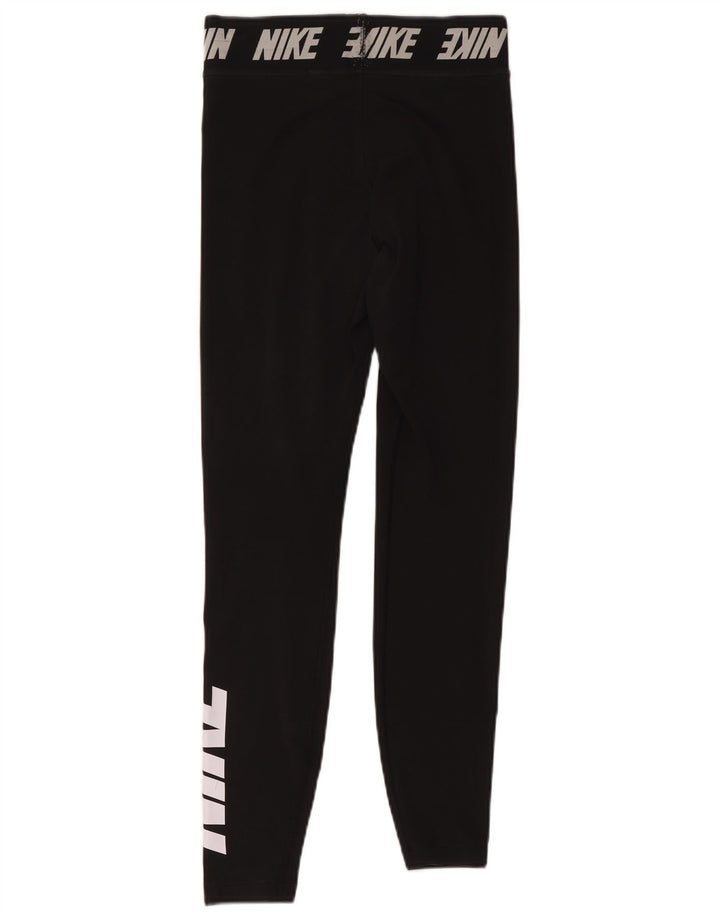 Nike Womens Graphic Leggings UK 10 Small Black Polyester