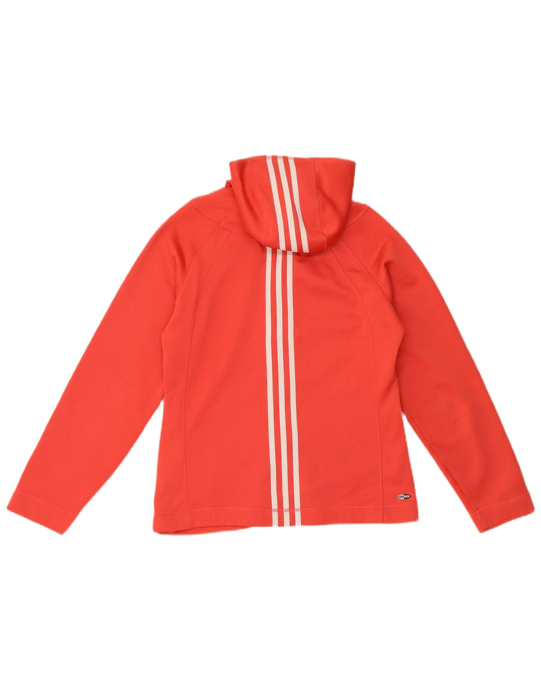 Adidas Womens Climawarm Zip Hoodie Sweater UK 12 Medium Red Polyester