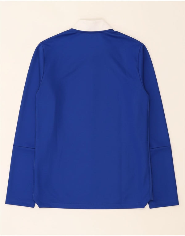 Adidas Boys Aeroready Tracksuit Top Jacket 15-16 Years Blue Colourblock