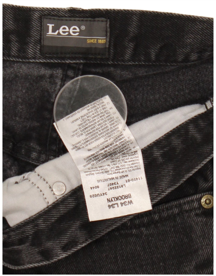 Lee Mens Brooklyn Straight Jeans W34 L31 Black Cotton