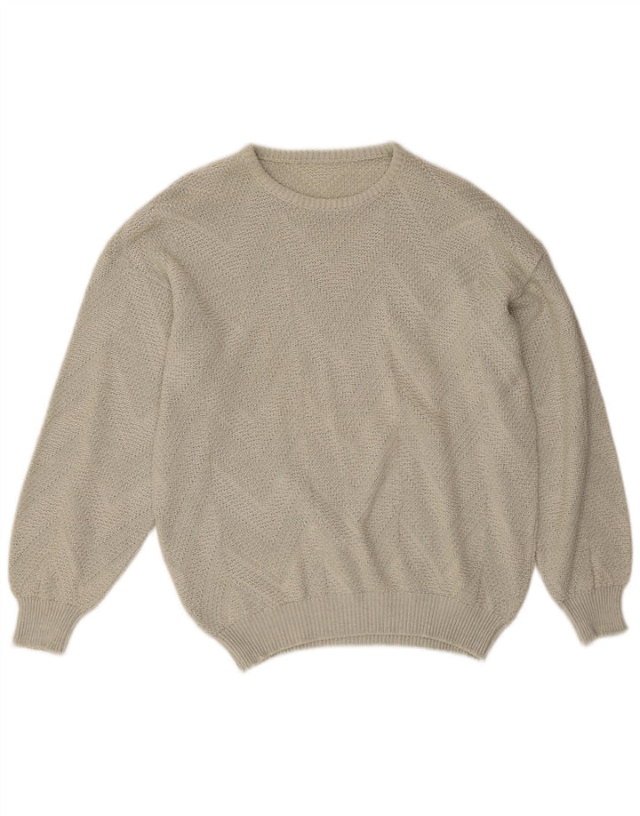 Vintage Mens Crew Neck Jumper Sweater Large Grey